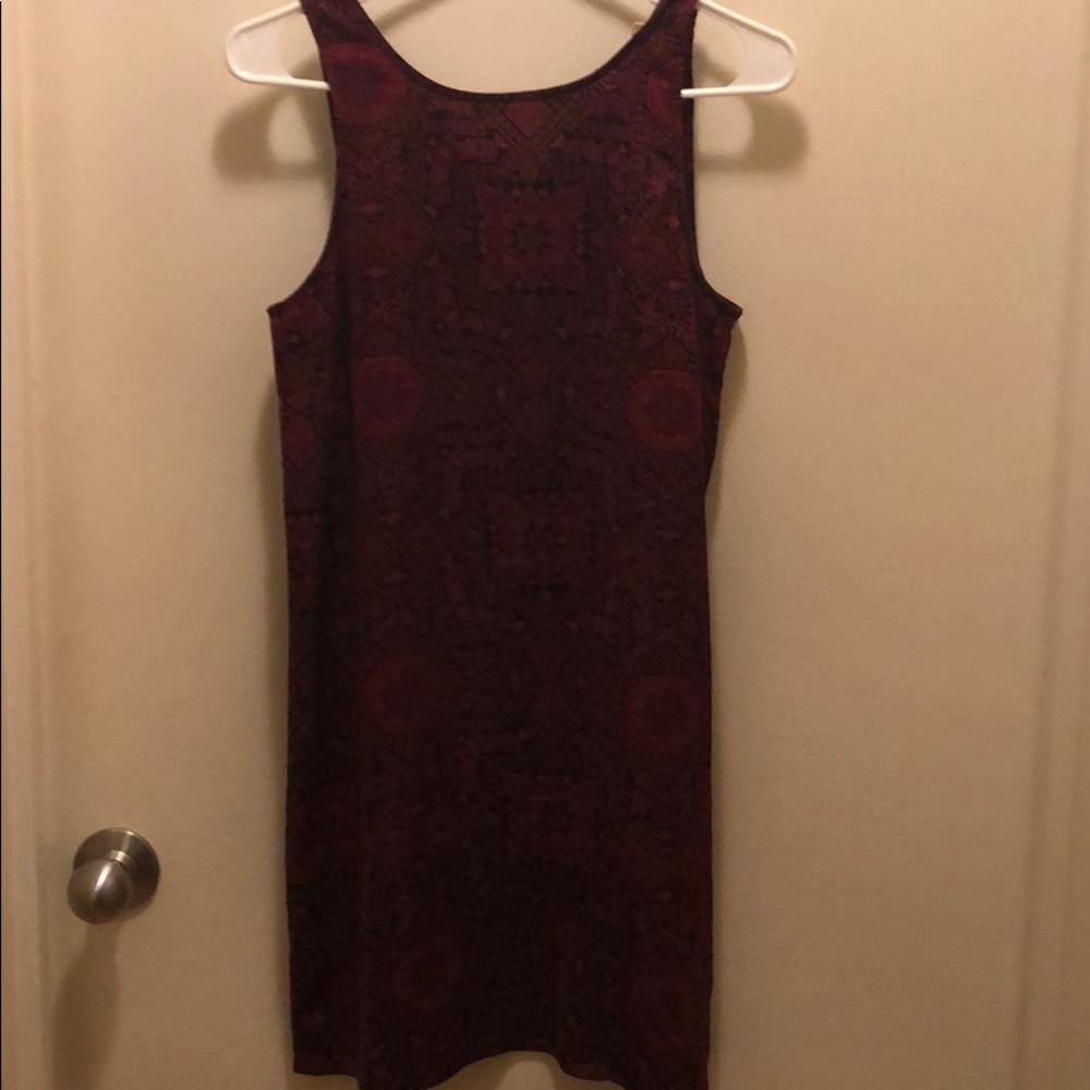 Red and black sleeveless, summer dress.